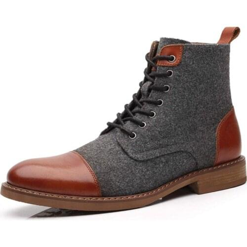 Black Brown Leather Chelsea Boots Men Autumn Winter Work Shoes Vintage Classic Casual Ankle Motorcycle Boots Big Size 46 47 48