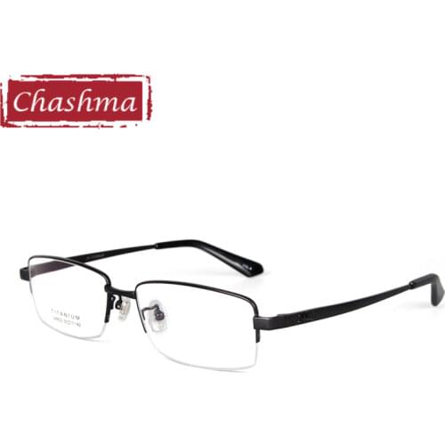 Chashma Brand Pure Titanium Eye Glasses Men Super Quality Ultra Light Half Frame Glasses oculos de grau Business Eyeglasses Male