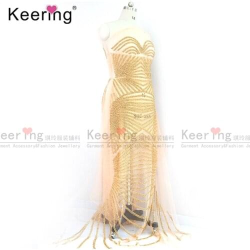 Long dress Handmade Rhinestone Patch For Wedding Dress WDP-044