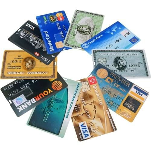 Over 10pcs free for logo Credit card usb flashdrive usb 2.0 memory stick 64gb 32gb 16gb 8gb 4gb pendrive personalize flash drive