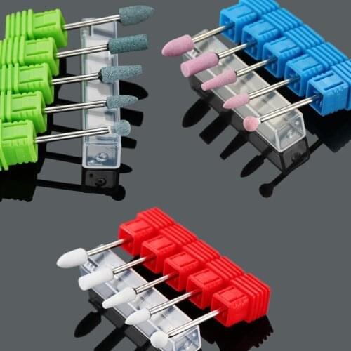 1PC 15 Type Ceramic Stone Burr Nail Drill Bits Nail Cutter Machine for Manicure Apparatus Accessories Electric Nail Files