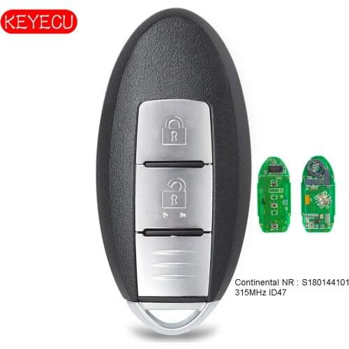 KEYECU Smart Remote Key Fob 2 Button FSK 315MHz PCF7953 Chip for Nissan Aatima X-trail P/N: S180144101