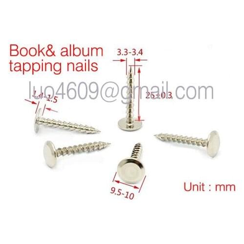Book album nail,back off reversing thread tapping screw,High strength nail,pointed tip pan head