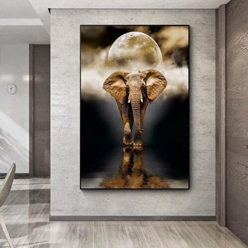 Nordic Creative Elephant Wall Paintings Print On Canvas Art Prints Animals Black And White Animals Wall Pictures For Living Room
