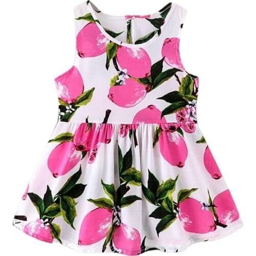 Bobora Girl’s Summer Sweet Princess Dress Cotton for Children Solid Color Pleated A-line Sundress