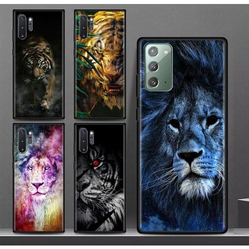 Lion Alpha Male Tiger For Samsung Galaxy Note 10 Lite 20 Ultra S21 Plus S20 FE 8 9 Soft Phone Case S10 A71 A51 Black Back Cover