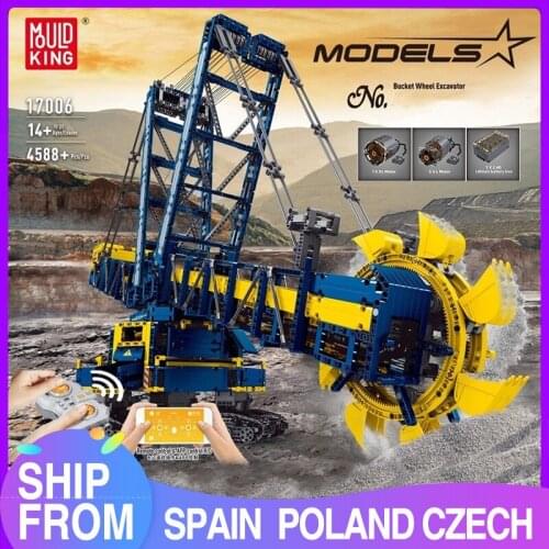 Moukd King 17006 Technical APP RC Motorized Bucket Wheel Excavator Difficult Building Blocks Bricks Diy Toys Kids Christmas Gift