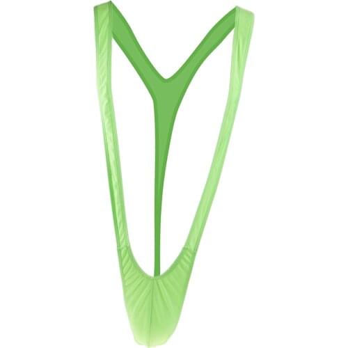 Men Sexy Stretchy Green Borat Mankini Swimwear Borat Bikini Stag Night Costume