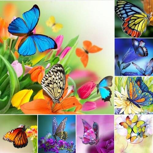 5D DIY Diamond Painting Butterfly Cross Stitch Kit Full Drill Embroidery Animals Mosaic Art Picture of Rhinestones Gift Decor
