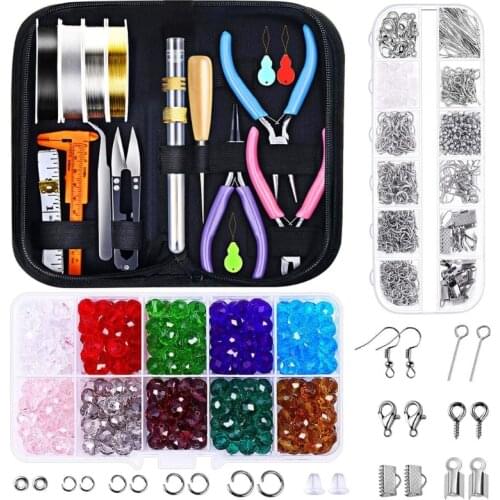 Jewelry Making Supplies Set with Jewelry Wires Findings Kit DIY Crafts Jewellery Beading Making Repairing Tools
