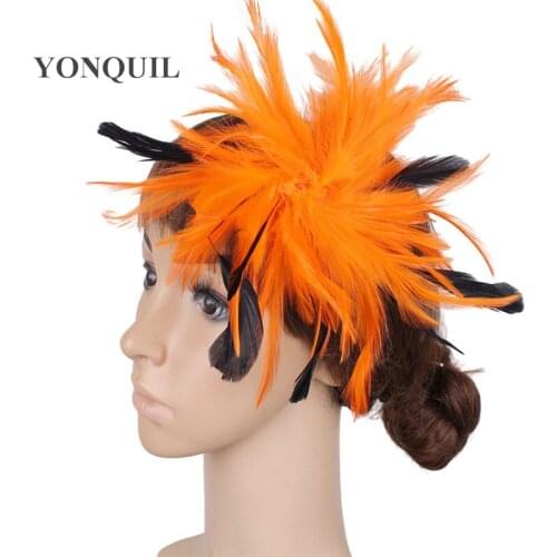 Multiple Colors Feather Headpiece High Quality Fascinator Hats With Feather Party Hair Clips Nice Bridal Hair Accessoires SYF09
