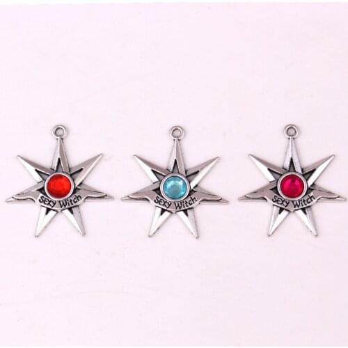 New Arrival Sexy Witch Mix Color star silver wiccan pendant by Peter Stein Witch Diva Gift