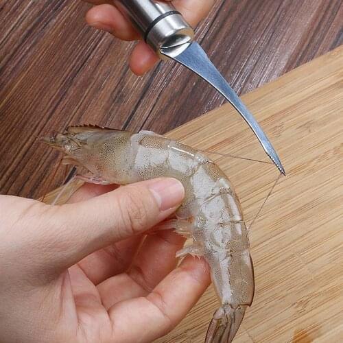 Stainless Steel Shrimp Line Knife Lobster Fish Cleaning Shrimp Intestines Cutting Knife Open Shrimp Back Practical Seafood Tool