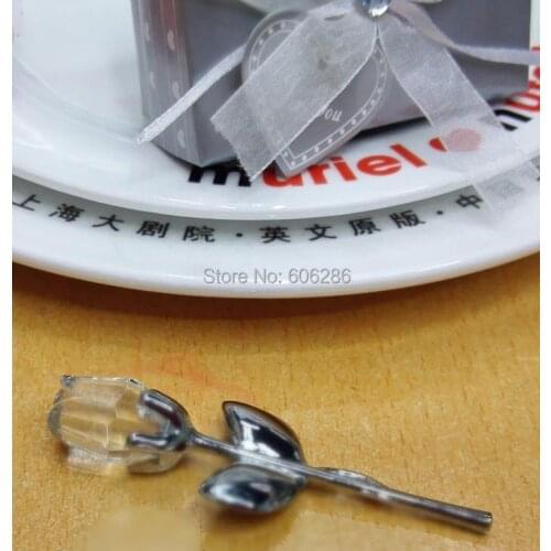 Wholesale 100pcs/lot Marriage gift items Romantic crystal Rose Decoration with long stem Bridal Shower gifts souvenirs guests