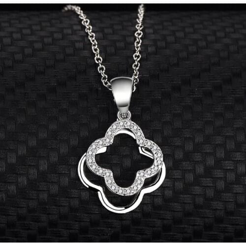 S925 Sterling Silver Four Leaf Clover Necklace Fashion Ladies Secklace Simplicity Europe And The United States Jewelry Pendant