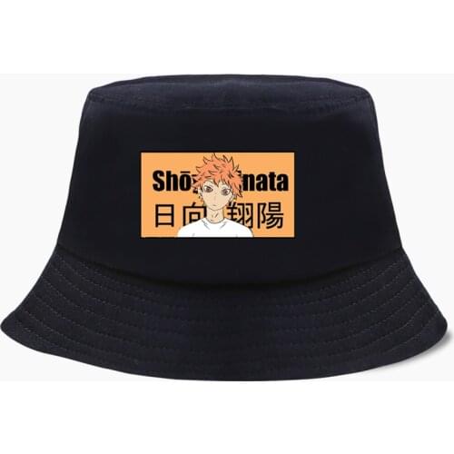 Japan Anime Haikyuu Bucket Hat Volleyball Club Fukuronaki Hinata High Shool Hip Hop Fisherman Summer Panama Bob Hats Beach Cap