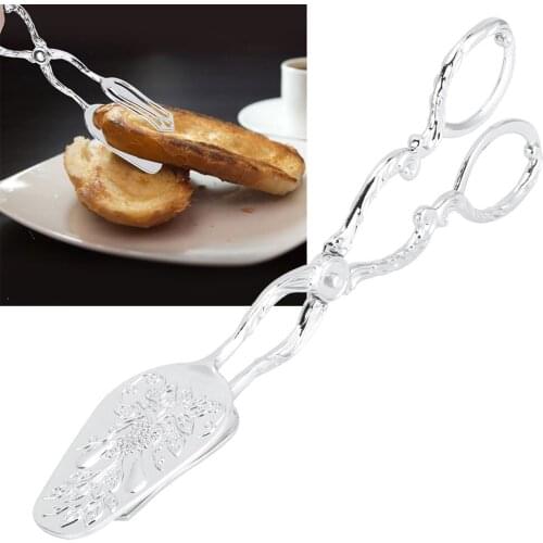 Zinc Alloy Food Clip Pointed Head Bread Tongs Cake Clamp Buffet Barbecue Salad Clips Kitchen Utensil Serving Baking