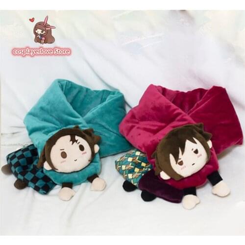 Demon Slayer: Kimetsu no Yaiba Kamado Tanjirou plush scarf keep warm Gift