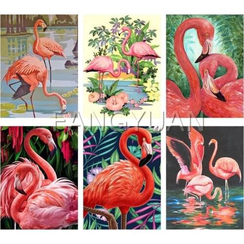 Full Square Round Diamond Embroidery Animal Flamingo 5D Diamond Painting Kits Mosaic Art Picture of Rhinestones Home Decor Gift