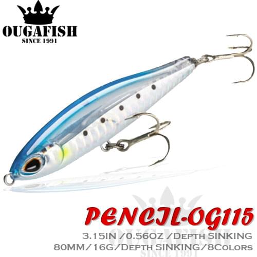Pencil Fishing Lure Sinking Bait Weights 8cm 16g Bass Fishing Tackle Saltwater Lures Trolling Articulos De Pesca Isca Artificial