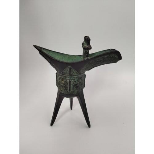 Old Chinese warring states wine cup triangle wine cup antiques miscellaneous antiques collection handicraft presents