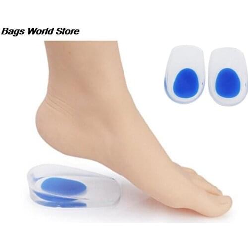 1pair Men Women Silicon Gel heel Cushion insoles Soles Spur Support Relieve Foot Pain Protectors Shoe pad High Heel Inserts