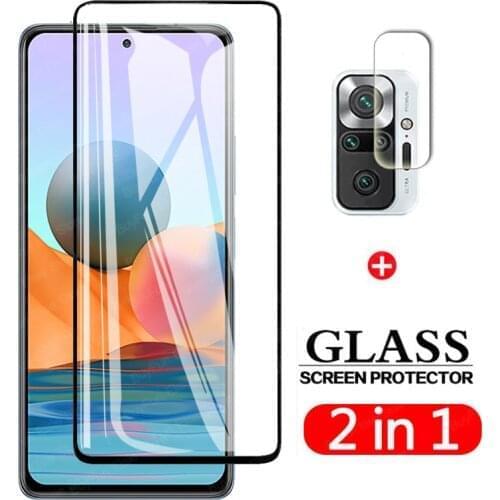 2 in 1 Tempered Glass On For Redmi Note 10 Pro Camera Lens Screen Protector Glas Film For Remi Note 10Pro 10s Protective Glass