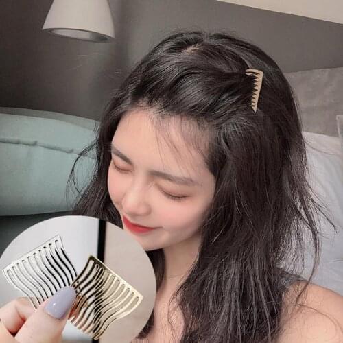 Ins Metal Seamless Hairpin Womens Hair Comb Cute Bangs Clip Hair Accessories