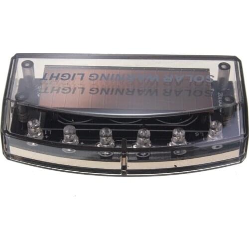 1Pcs 6LED Car Windshield Emergency Strobe Solar Energy Flasher Light Police Flashing Warning Lights Fog Lamp Safety