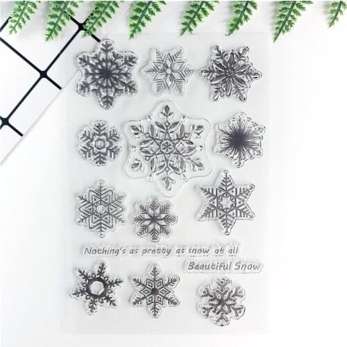 11*16 Winter Snowflake Transparent Silicone Clear Stamps/Seal For Scrapbooking/Photo Album Card Making Sentiment Rubber Stamp