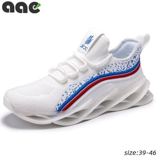 2020 Trend Blade Shoes Men Casual Shoes Mesh Breathable Running Shoes Fashion Black Man Sneakers Plus SIZE 46 Calzado Hombre