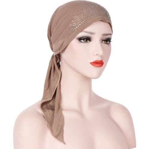 2021 Europe United States New 12 Color Crystal Hot Drilling Cap Arc Fax Contracted Turban Spot