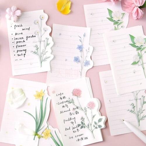 30 pages Vintage flower branch travel world night court poem Memo Pad Sticky Notes mini planner Message note scratch notebook