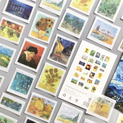 50 pcs/lot loving vincent Decorative Stickers Scrapbooking Stick Label Diary Album Van Gogh stationery Stickers