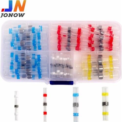 80PCS Butt Connectors Solder Seal Terminals Electrical Wire Connector Insulated Waterproof Heat Shrink Soldered Terminals Kit