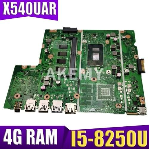 Akemy X540UAR Motherboard For ASUS X540UA X540UAR X540UB X540UBR X540UV Laotop Mainboard I5-8250U 4G RAM Tested free shipping
