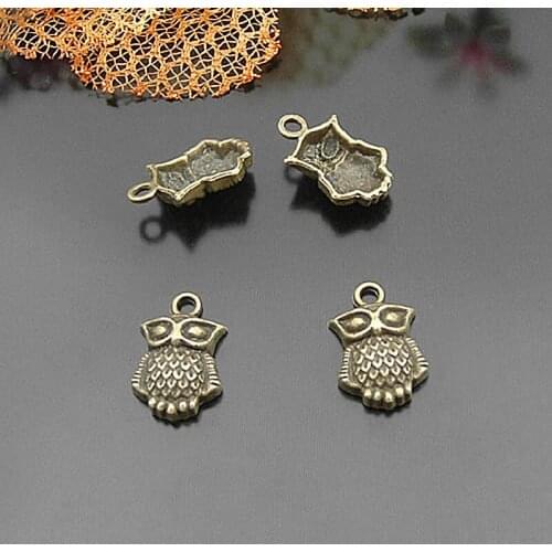 30PCS 16x13MM Antique Bronze Zinc Alloy Owl Charms Pendants Jewelry Making Supplies Diy Findings Accessories