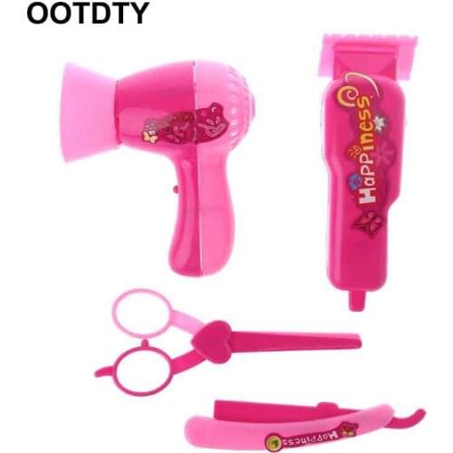 Doll Hair Cut Accessories Girls Gifts Razor Eyebrow Barber Tools Salon Kids Game Hair Dryer Scissors Shaver Scraper Hairdresser