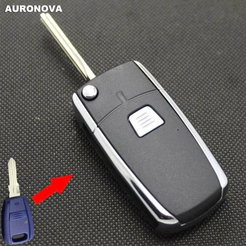 AURONOVA New Upgrade Folding Key Shell for Fiat Siena Palio Punto Flip Folding Key 1 Button Remote Car Key Case