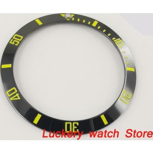 38mm black ceramics bezel yello marks fit for 40mm SUB GMT mens watch-Q15