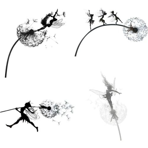 Garden Decorative Stake Fairies and Dandelions Dance Together Metal Garden Yard Art Decor Lawn Landscape Stake Decor