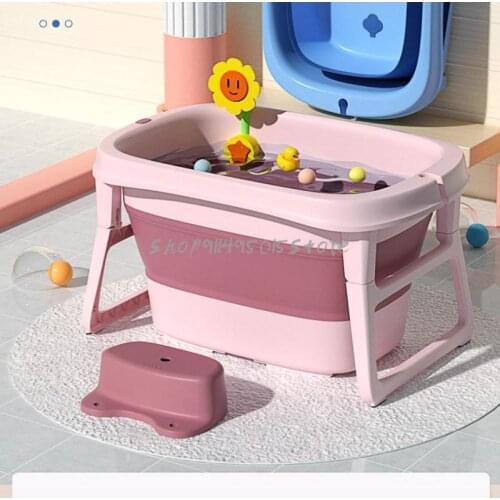 Baby Bathtub Bathtub Children Bathing Bucket Folding Bathing Bucket Can Swim, Sitting And Lying Bathing Bucket Large