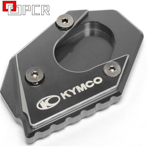 For KYMCO Xciting 250 300 400 Accessories With Laser Logo Motorcycle CNC Side Stand Enlarger Plate Kickstand Enlarge Extension