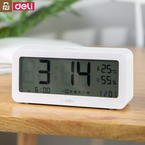 New Xiaomi Mijia Deli Electronic alarm clock Large screen display Time display snooze function temperature and humidity display