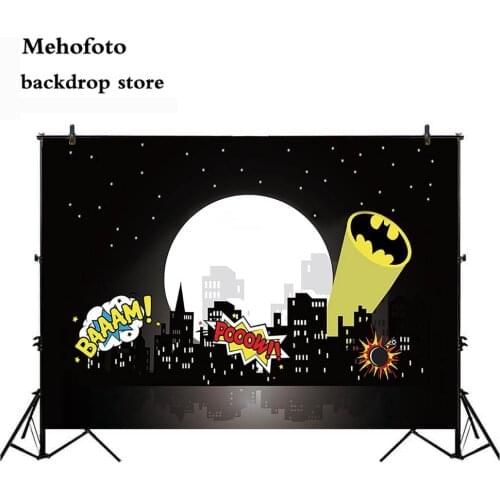 Mehofoto Superhero Cityscape Photography Backdrops Super Hero City Photography Background Themed Birthday Party for Children 849