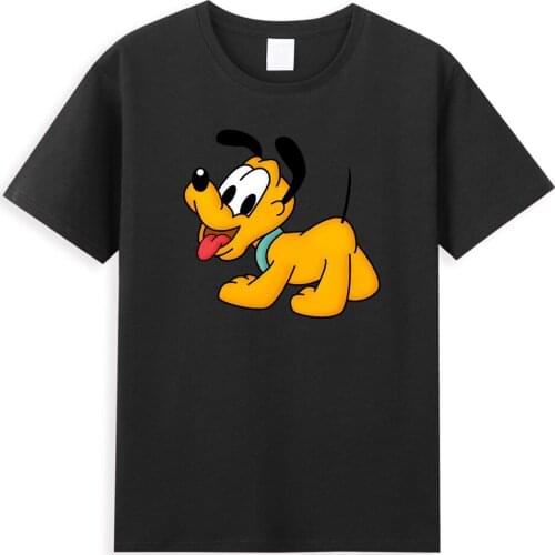 Cartoon Anime Dogs Men T Shirt Kawaii Disney Pluto T-Shirts 2021 Creative Hipster Mens T Shirts Cotton Summer Vintage Tops Tees