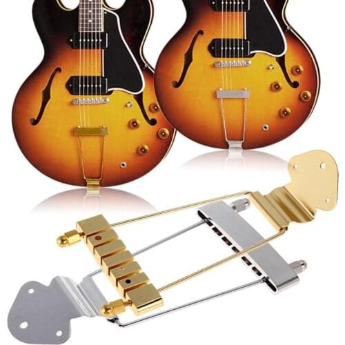 Chrome Trapeze 6-string Tailpiece for Archtop Guitar High Quality New ARE4 Jazz Guitar Bridge