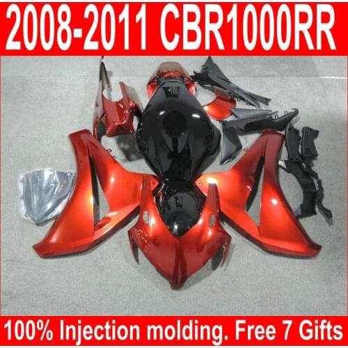 Injection Molded Fairing Kit Fit For Honda CBR1000RR 08-11 Wine Red Black Fairings Set CBR 1000 RR 2008-2011 YJ38