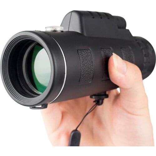 40X60 Monocular BAK4 Monocular Telescope HD Night Vision Prism Scope With Compass Phone Clip Tripod