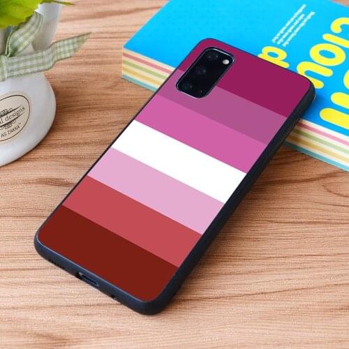 For Samsung Galaxy Solid Lipstick Lesbian Pride Flag Soft TPU border Samsung Galaxy Case